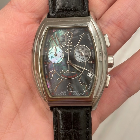 Elini New Yorker Dark Gray MOP 32mm Chronograph Watch - Picture 1 of 9
